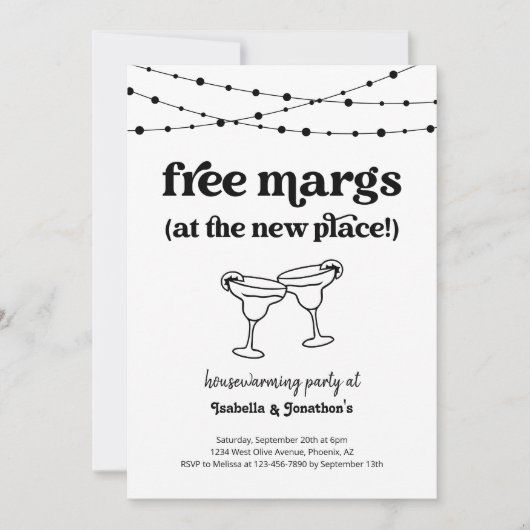 Gratis Margs Grappige Housewarming Party Uitnodigi Kaart (Voorkant)