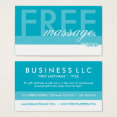 GRATIS MASSAGE cadeaukaart overlay Visitekaartjes (Voorkant /achterkant)
