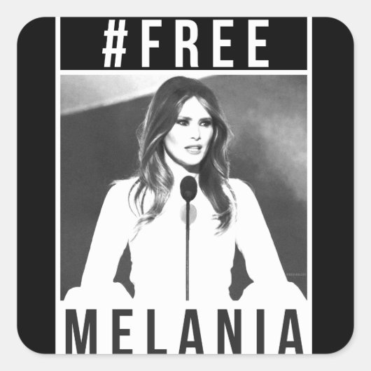 Gratis Melania Sticker (zwart) (Voorkant)