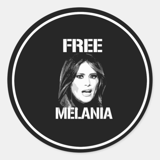 GRATIS MELANIË - WITTE - RONDE STICKER (Voorkant)