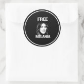 GRATIS MELANIË - WITTE - RONDE STICKER (Tas)