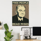 Gratis mensen lezen Mises-Poster Poster (Thuiskantoor)
