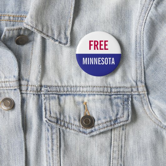 Gratis Minnesota protest Ronde Button 5,7 Cm (In situ)