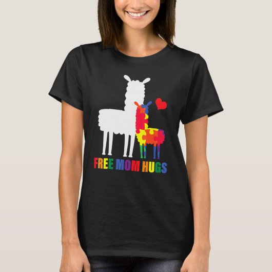 Gratis Moeder Enorme Autisme Bewustzijn Llama Puzz T-shirt (Voorkant)