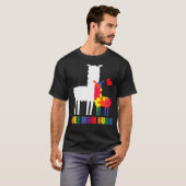 Gratis Moeder Enorme Autisme Bewustzijn Llama Puzz T-shirt (Voorkant volledig)