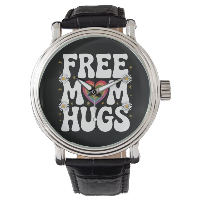 Gratis Moeder Knuffel Transgender Lesbienne Homo L Horloge (Voorkant)