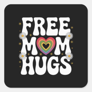 Gratis Moeder Knuffel Transgender Lesbienne Homo L Vierkante Sticker