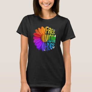 Gratis Moeder Knuffels Daisy Bloem LGBT Regenboog T-shirt
