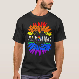 Gratis Moeder Knuffels Daisy Rainbow Flower Hippie T-shirt