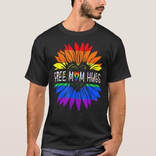 Gratis Moeder Knuffels Daisy Rainbow Flower Hippie T-shirt (Voorkant)