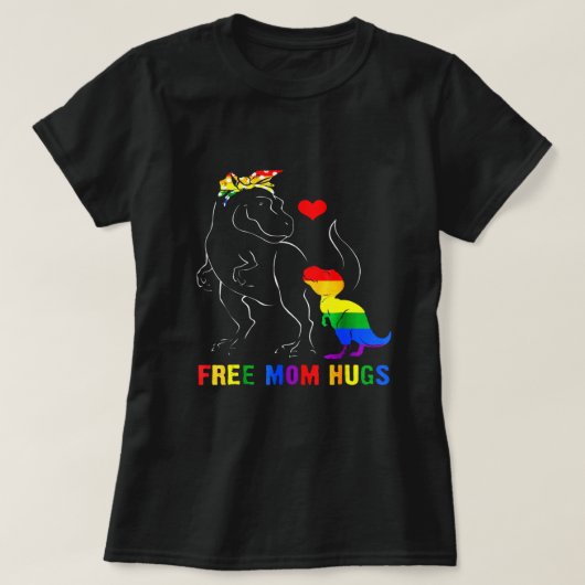 Gratis Moeder Knuffels Dino T-Rex Dinosaurus Mama T-shirt (Design voorkant)