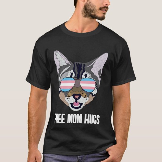 Gratis Moeder Knuffels Grappige Kat Trans Pride T-shirt (Voorkant)