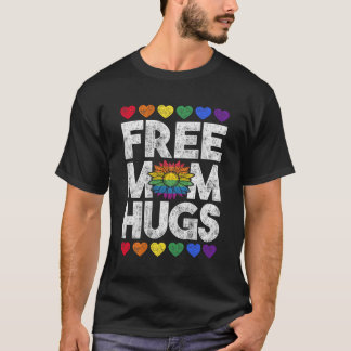 Gratis Moeder Knuffels LGBT Daisy Regenboog Bloem  T-shirt