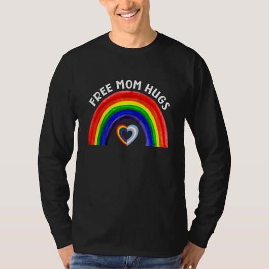 Gratis Moeder Knuffels LGBT Regenboog En Transgend T-shirt (Voorkant)