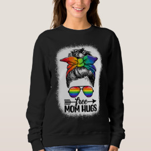 Gratis Moeder Knuffels Messy Bun LGBTQ Regenboog V Trui