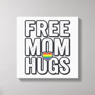Gratis Moeder Knuffels Pride Hart Vintage T-Shirt Canvas Afdruk