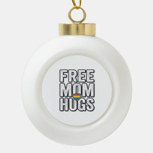 Gratis Moeder Knuffels Pride Hart Vintage T-Shirt Keramische Bal Ornament