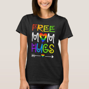 Gratis Moeder Knuffels Regenboog Hart LGBT Pride M T-shirt