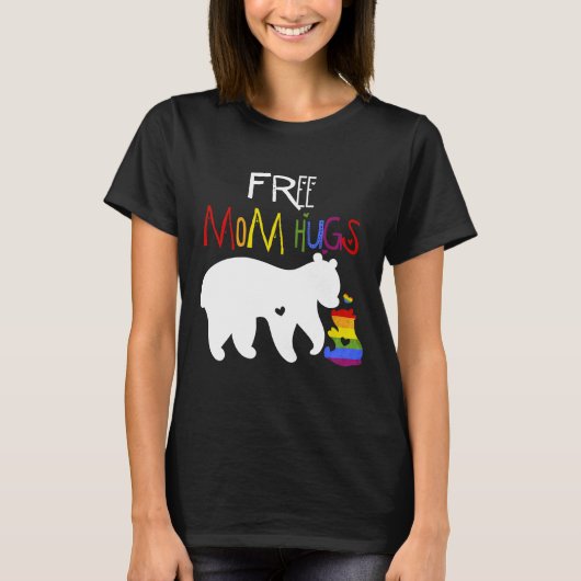 Gratis Moeder Knuffels Shirt, LGBT Pride, Mama Bee T-shirt (Voorkant)