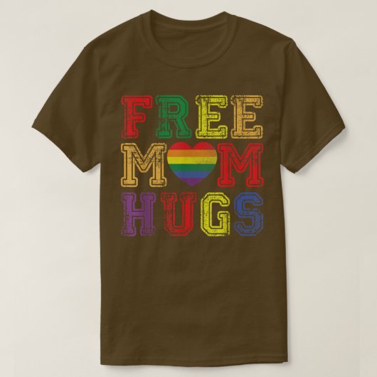 Gratis moederhugs LGBT Heart Support LGBT Pride T-shirt (Design voorkant)