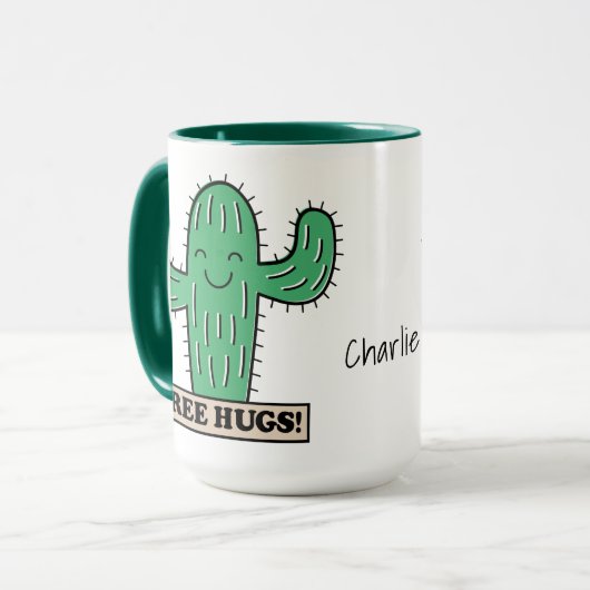 Gratis mokken voor aangepaste Cactus Hugs (Voorkant links)