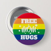 Gratis Mom Hugs | Sterren en regenboog Ronde Button 7,6 Cm (Voorkant /achterkant)