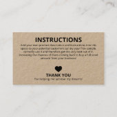 gratis monsteringrediënten Dank u Visitekaartje (Achterkant)