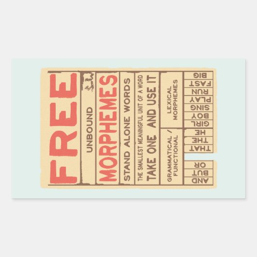 Gratis Morphemes Grammatica Engels Phonics Rechthoekige Sticker (Voorkant)