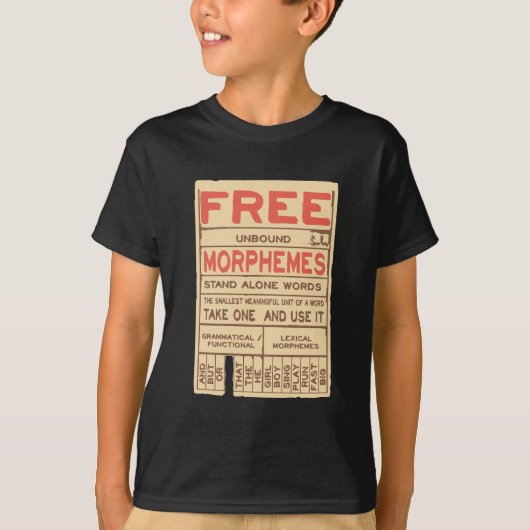 Gratis Morphemes Grammatica Engels Phonics T-shirt (Voorkant)