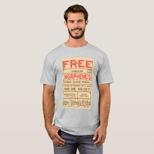 Gratis Morphemes Grammatica Engelse taal T-shirt (Voorkant volledig)