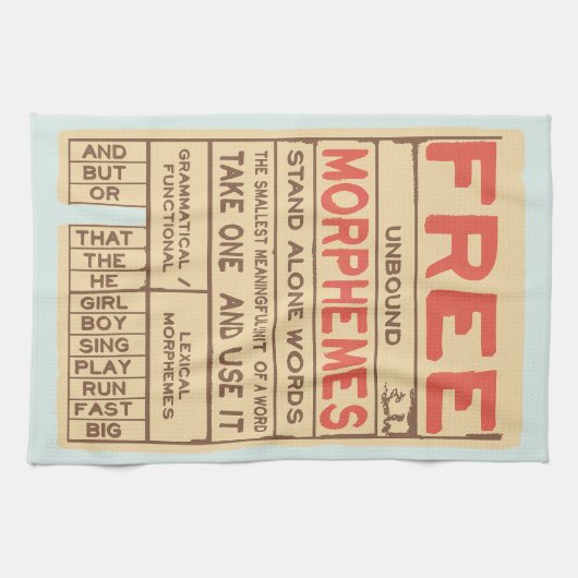 Gratis Morphemes Grammatica Engelse taal Theedoek (Horizontaal)