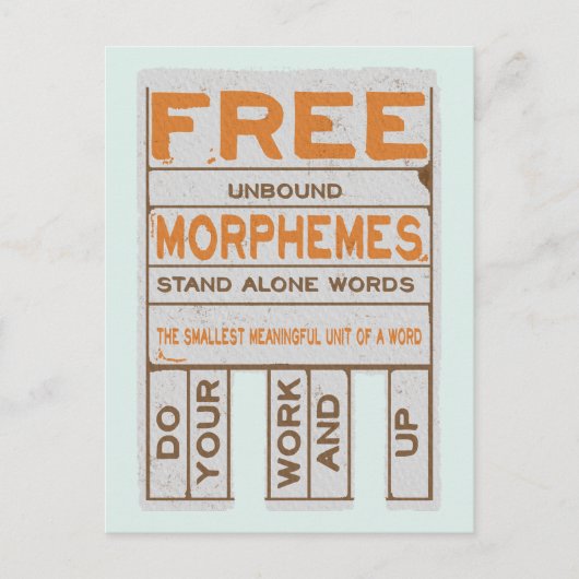 Gratis Morphemes grappige gestructureerde geletter Briefkaart (Voorkant)
