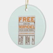 Gratis Morphemes grappige gestructureerde geletter Keramisch Ornament (Links)