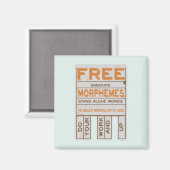 Gratis Morphemes grappige gestructureerde geletter Magneet (Voorkant / Achterkant)