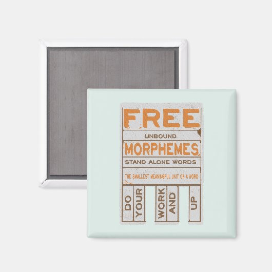 Gratis Morphemes grappige gestructureerde geletter Magneet (Voorkant / Achterkant)