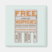 Gratis Morphemes grappige gestructureerde geletter Magneet (Voorkant)