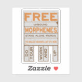 Gratis Morphemes grappige gestructureerde geletter Sticker (Vel)