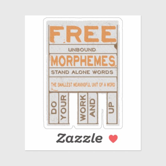 Gratis Morphemes grappige gestructureerde geletter Sticker (Vel)