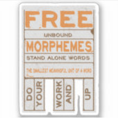 Gratis Morphemes grappige gestructureerde geletter Sticker (Voorkant)