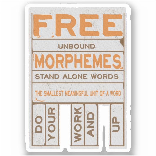 Gratis Morphemes grappige gestructureerde geletter Sticker (Voorkant)