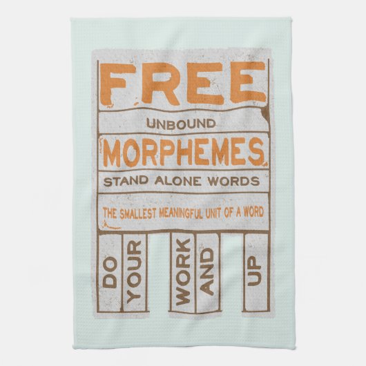 Gratis Morphemes grappige gestructureerde geletter Theedoek (Verticaal)