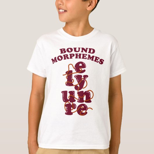 Gratis Morphemes Phonics leren Engels T-shirt (Voorkant)