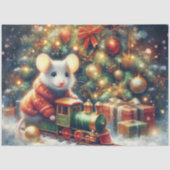 Gratis Muis Rijdt Speelgoed Trein Festieve Decoupa Tissuepapier (Voorkant)