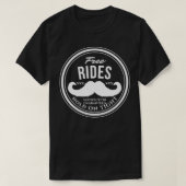 Gratis Mustache Rides (Hold on Tight) Ruwe Funny P T-shirt (Design voorkant)