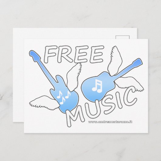 Gratis muziek briefkaart (Voorkant / Achterkant)