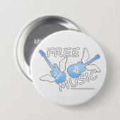 Gratis muziek ronde button 7,6 cm (Voorkant /achterkant)