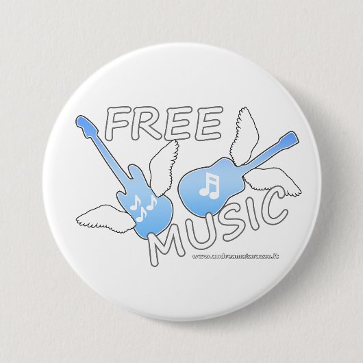 Gratis muziek ronde button 7,6 cm (Voorkant)
