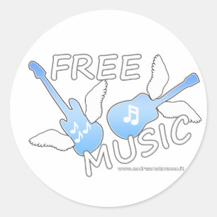 Gratis muziek ronde sticker