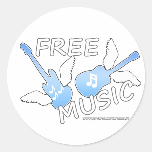 Gratis muziek ronde sticker (Voorkant)