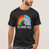 Gratis Nana Hugs Rainbow Transgender Vlag LGBTQ Ga T-shirt (Voorkant)